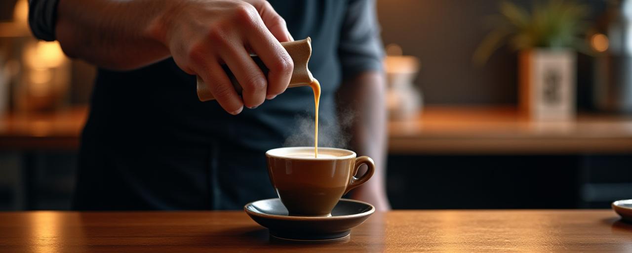 蔵前の静かな朝、ハンドドリップコーヒーを淹れる様子